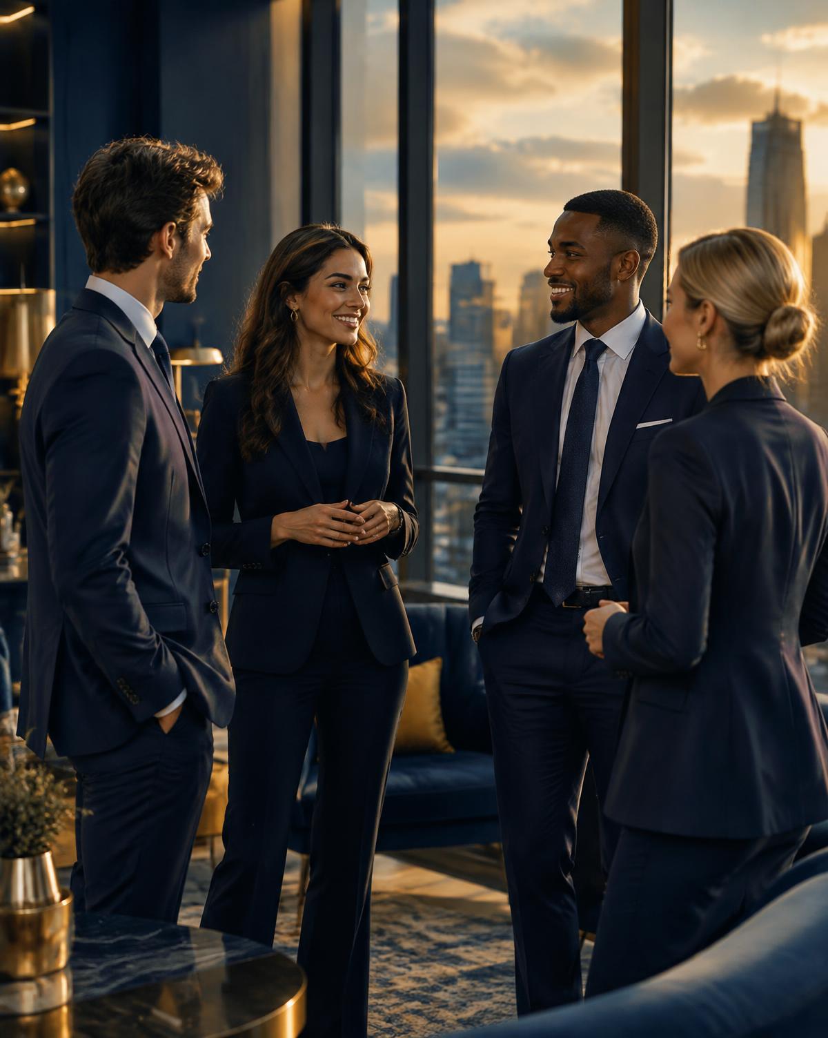 Une équipe de jeunes talents en tenue d'affaires.
